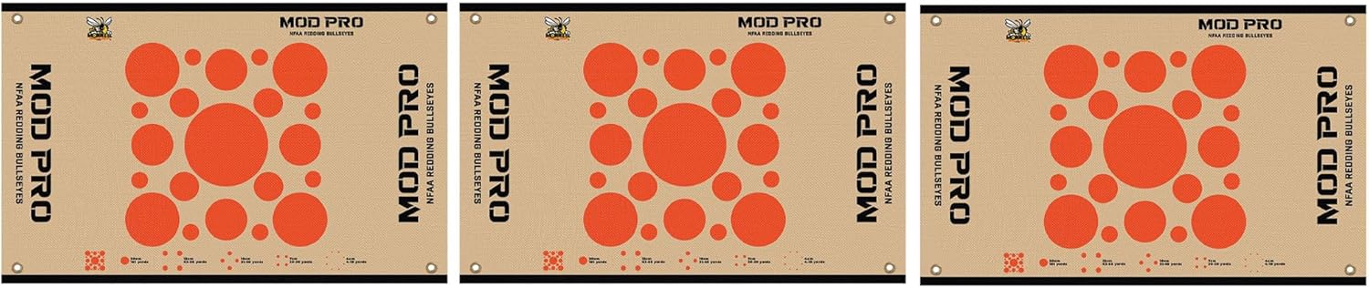 Morrell Yellow Jacket MOD Pro Redding NFAA Bullseyes Wrap with Grommets and Hook and Loop Attachment for Archery Target, 3 Pack, White/Tan