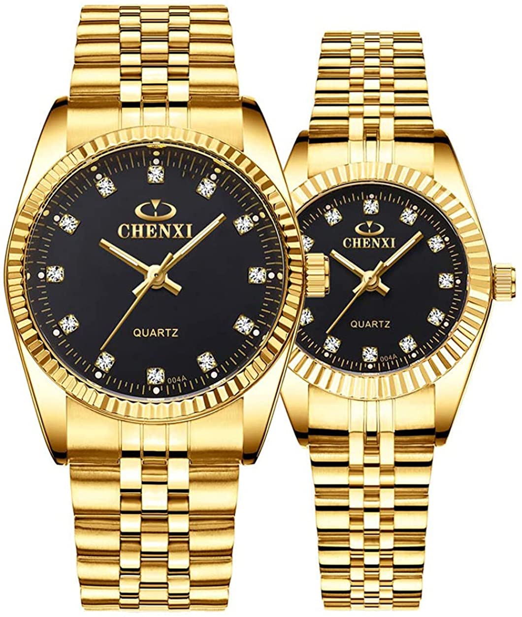 Couple Watches Fashion Silver Stainless Steel Pair Watches Men and Women Matching Quartz Wrist Watches Gifts Set of 2