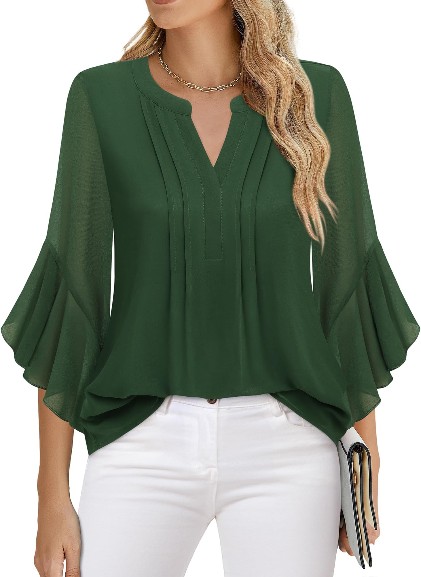 Timeson Women's 3/4 Sleeve Dressy Casual Top