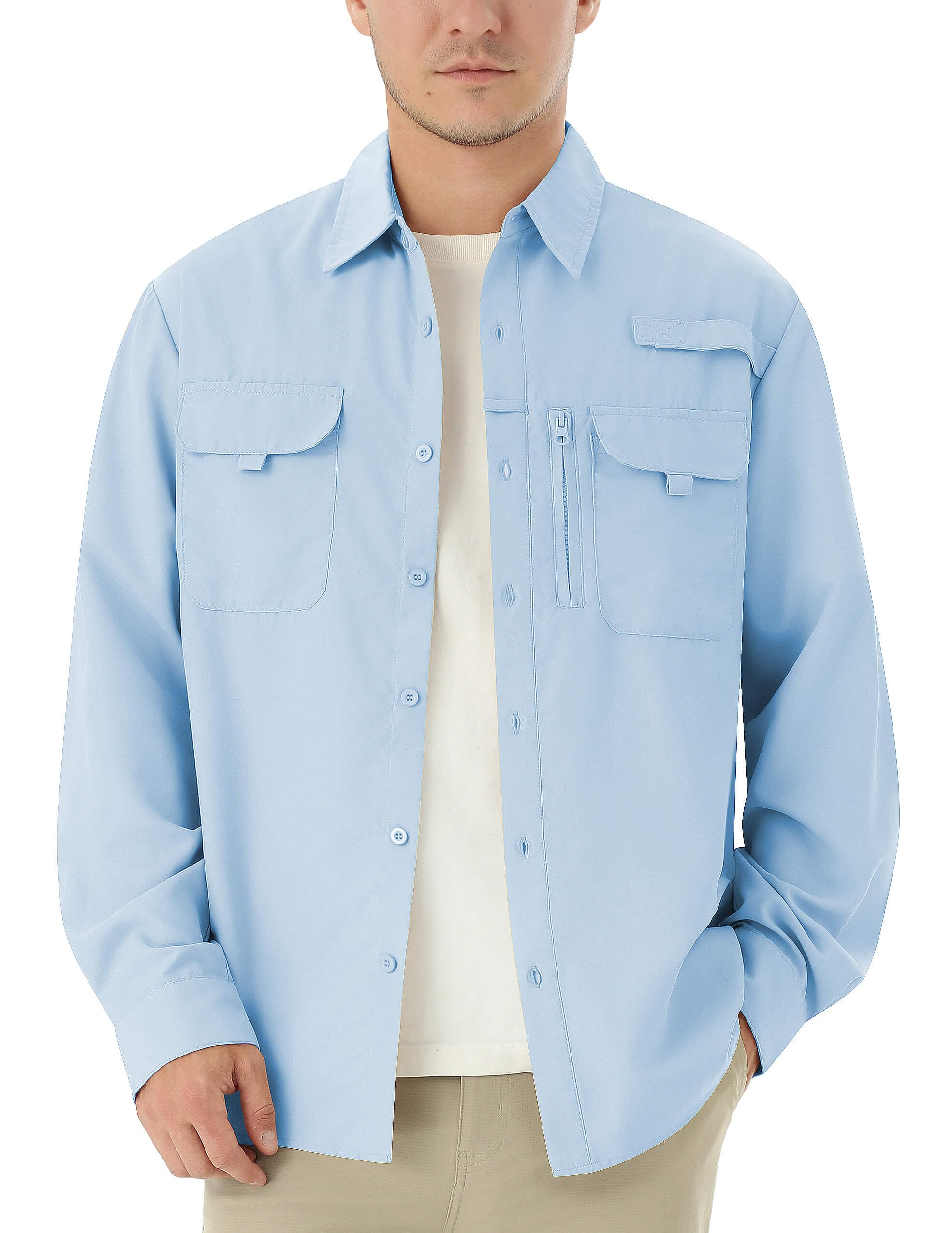 Camisa Hombre Casual Outdoor para Pesca y Senderismo, Camisa de Protección Solar UPF 50+ con Secado Rápido, Camisa Técnica Transpirable de Manga Larga para Viaje — view 2
