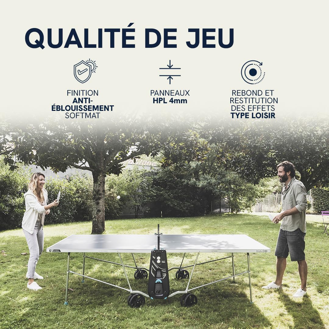Cornilleau - Table de ping-Pong d'extérieur 100X Outdoor - Loisir de Jardin - Agrément FFTT - Bleu ou Gris