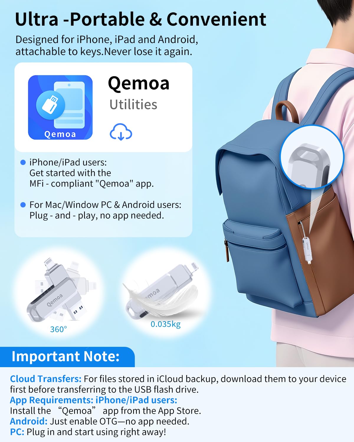 MFi Certified 512GB Flash Drive Photo Stick for iPhone, External Memory Photo Keeper Storage for Data Saver/Backup/Transfer Files/Picture/Video/iPhone/iPad/iOS/Android/PC (Gray)Available Space: ~484GB