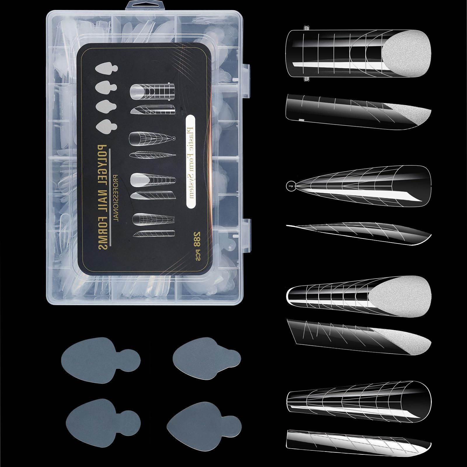 Duals Forms Set per Extension Gel Form French Line Sticker Acrilico Stampo Manicure Strumento