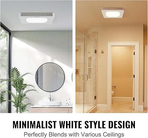 Miniatura 4 de VEVOR Bathroom Exhaust Fan, 80 CFM High-Efficiency Ventilation, 1.5sones Low Noise Operation All-Copper Motor, Remote Control, Energy-Saving