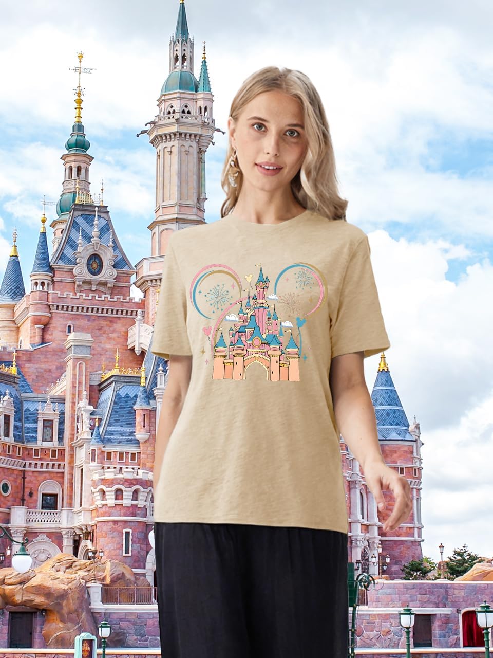 Magical Shirt for Women Magic Kingdom Castle Tshirt Women Casual Vacation Holiday Short Sleeve Tee Top - Image 3