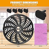 Vista 2 de Accesorios para freidora de aire Gourmia GAF698 GAF686, ovalada, antiadherente, 9.3 x 8.9 pulgadas, piezas de repuesto para freidora de aire