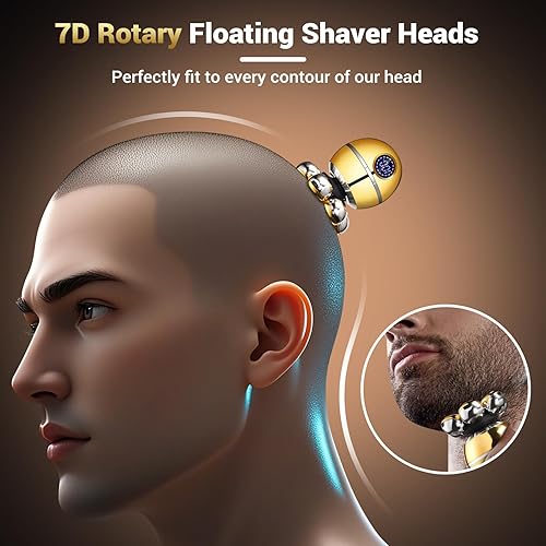 Miniatura 5 de Maquinilla de afeitar eléctrica para cabeza y cuerpo para mujeres y hombres, kit de aseo 5 en 1, carga inalámbrica recargable tipo C, maquinillas de