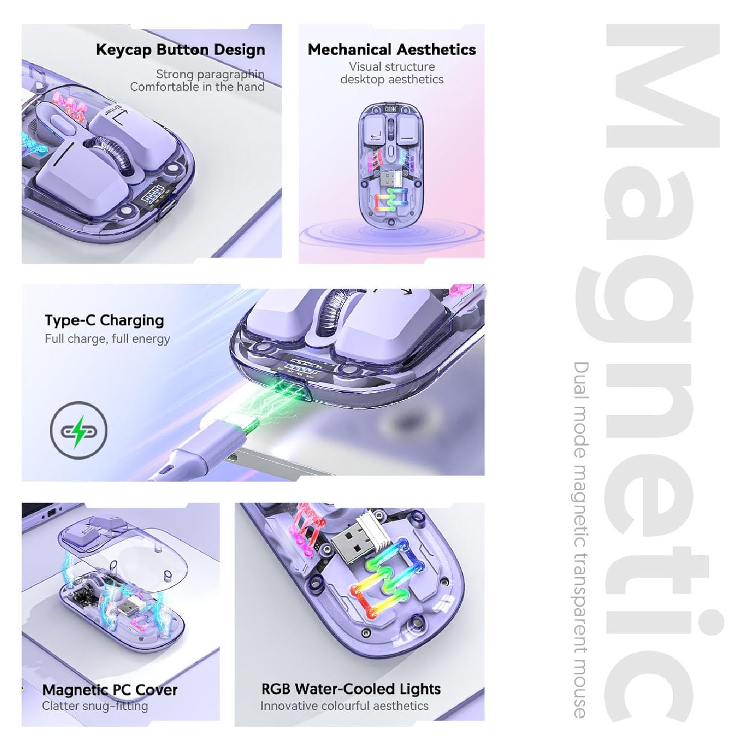 Cuifati mouse showcasing RGB lighting and Type-C charging