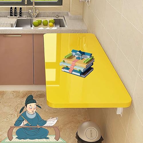 Miniatura 12 de Mesa plegable de hojas colgantes para montar en la pared, mesa plegable de hojas colgantes montada en la pared, mesa plegable resistente para Negro