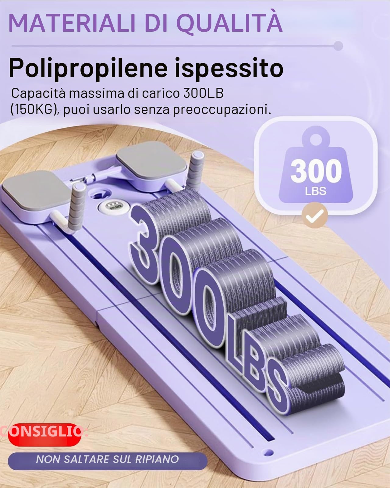 Pilates Reformer Board Set Ruota Addominali Rimbalzo Automatico Pieghevole Rullo Addominale Roller Wheel Attrezzi Palestra Casa con Elastici Fitness