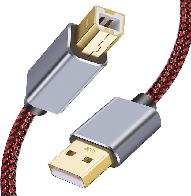 Printer Cable 10M, USB Printer Cable 2.0 Type A Male to B Male Cable Scanner Cord High Speed Compatible with HP, Canon, Dell, Lexmark, Xerox, Samsung etc (10M)