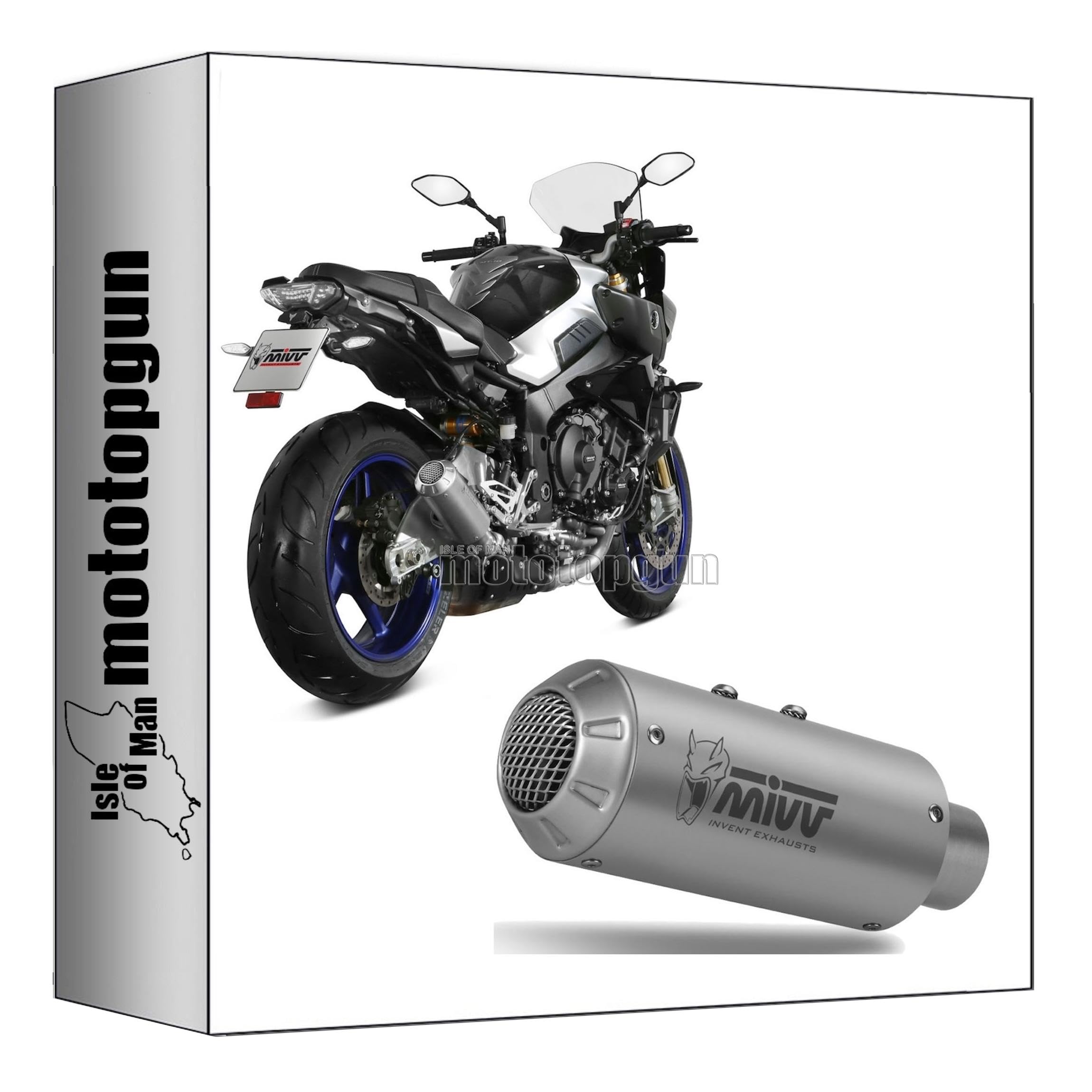 mivv scarico omologato cat-oem mk3 inox compatibile con yamaha mt10 mt-10 2016 2017 2018 2019 2020 2021 2022 mototopgun