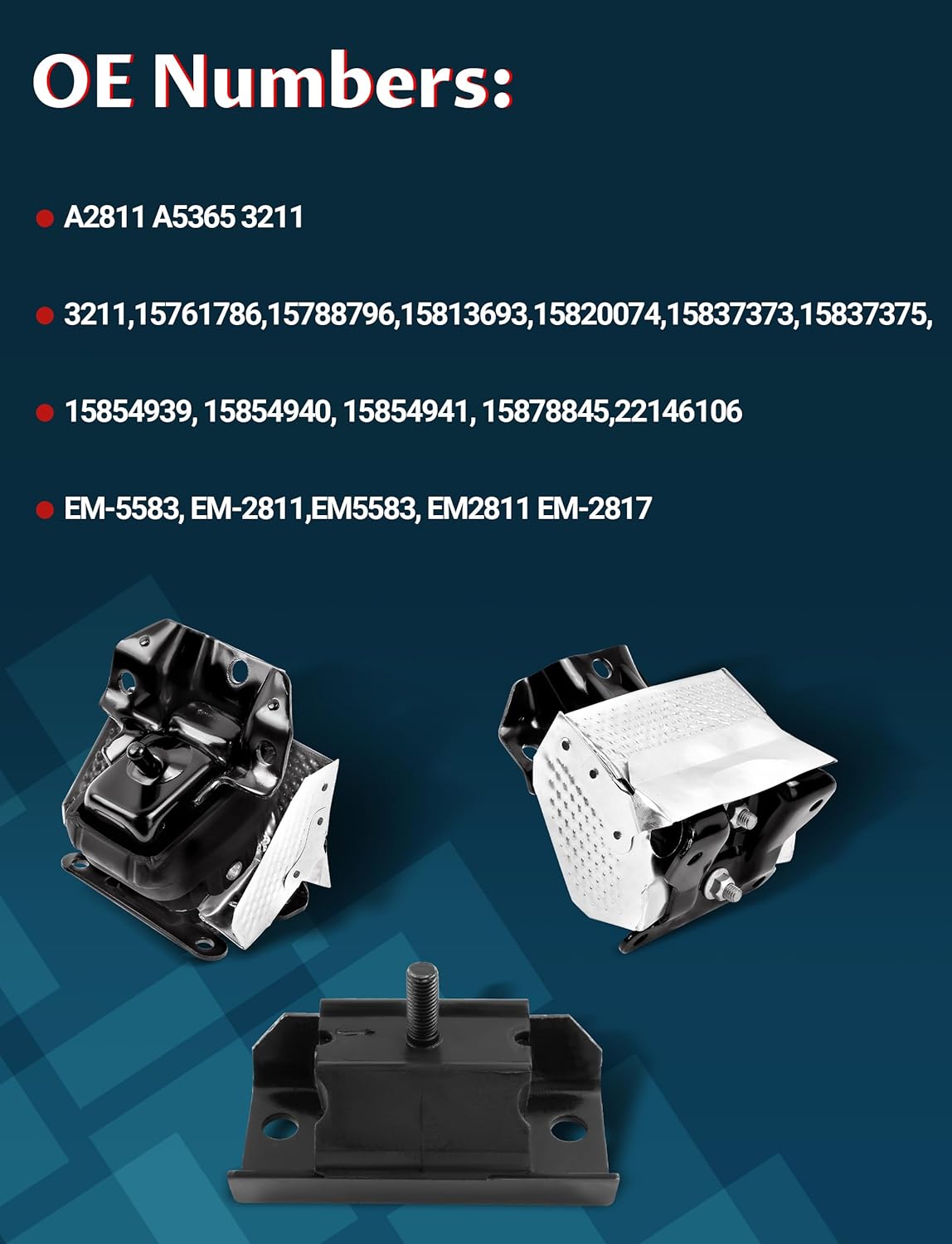 Automotive Engine Mounts Kit for Chevrolet Avalanche, Suburban, Tahoe, GMC Yukon & XL 1500, 2007-2014