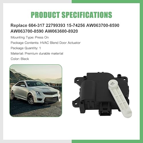 Miniatura 2 de SCITOO Reemplazo de actuador de puerta de mezcla de calentador HVAC para Cadillac para ATS 2013-2015, para Cadillac para CTS 2014-2015 604-317