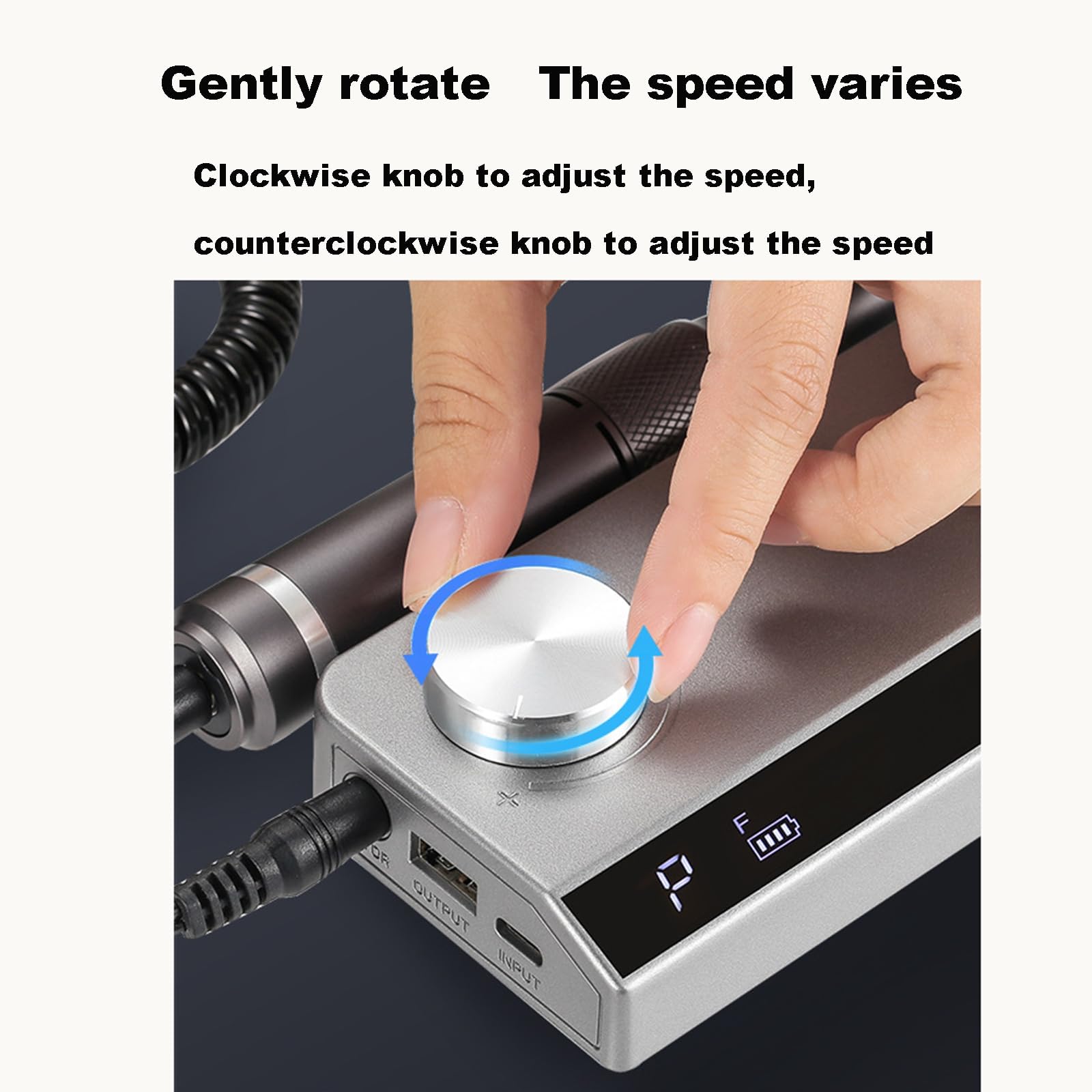 Trapano Elettrico per Unghie, Lima per Unghie Portatile a Batteria da 35000 Giri/min con 6 Punte per Unghie, Velocità Regolabile, Set Professionale per Manicure e Pedicure, per Salone di Casa black