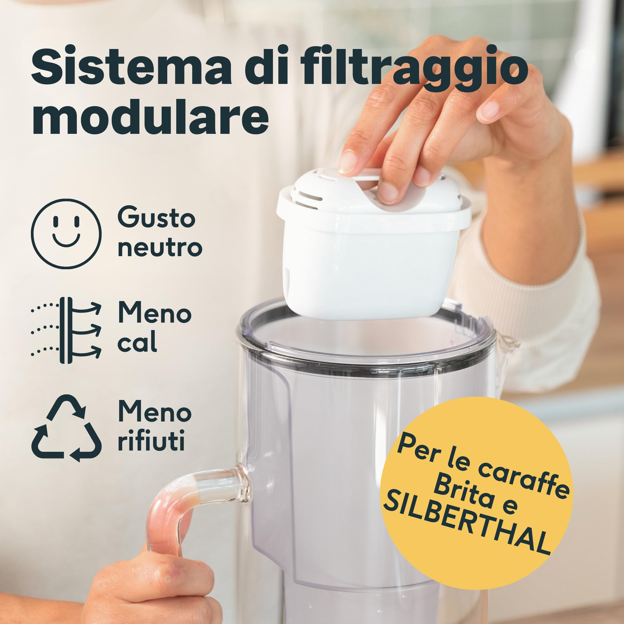 SILBERTHAL Cartucce filtro acqua 3 pz - Compatibile con Brita Maxtra - Riduce il calcare, il cloro e le impurità - Cartucce filtranti sostitutive