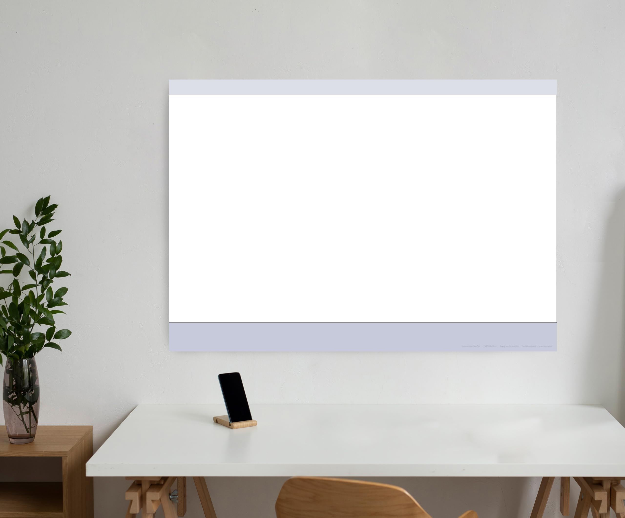 Gigatime Tableau Papier Effaçable à Sec Format B1 (70x100cm) – Livré Avec 4 Marqueurs Et éponge, Recto Verso