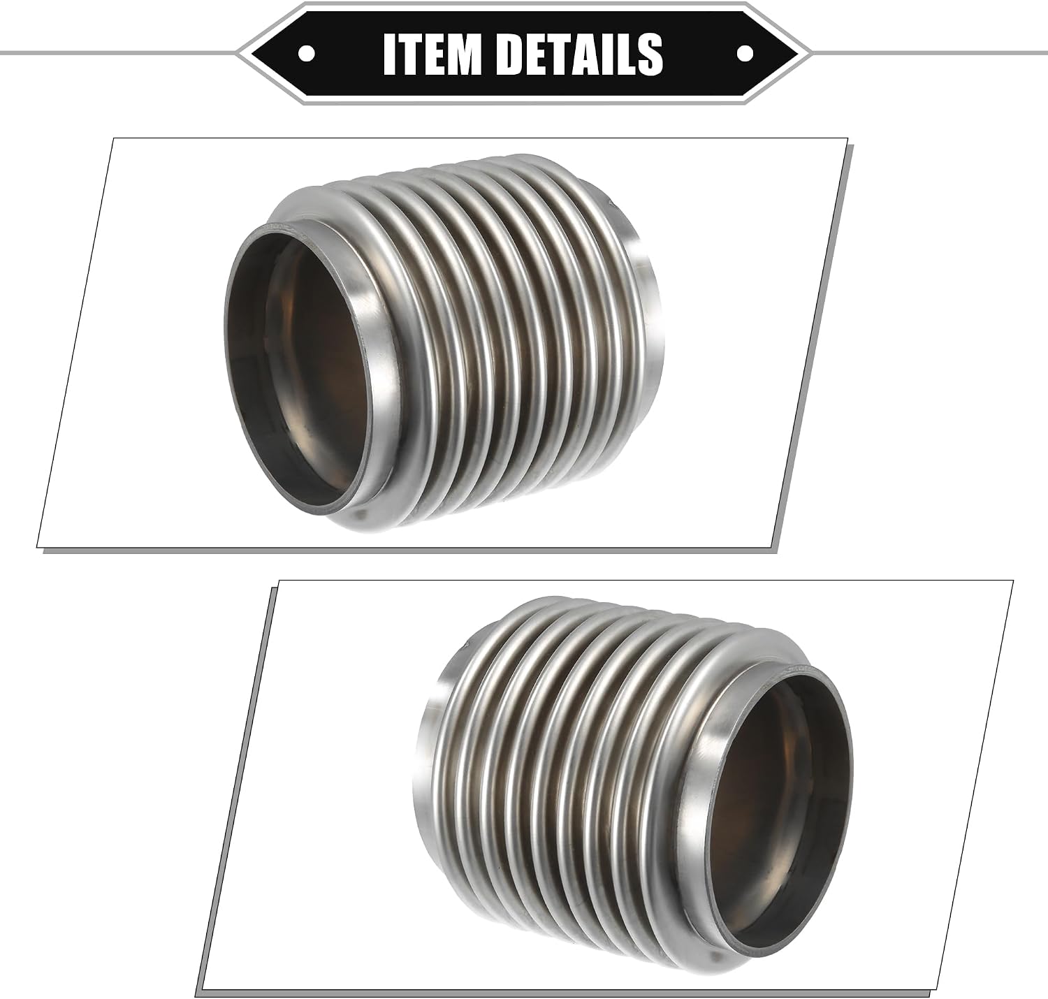 Car Exhaust Flexible Pipe, 76x100mm 2.99"x3.94" Exhaust Flex Connector Pipes Bellows Universal for Car Durable Stainless Steel Silver Tone