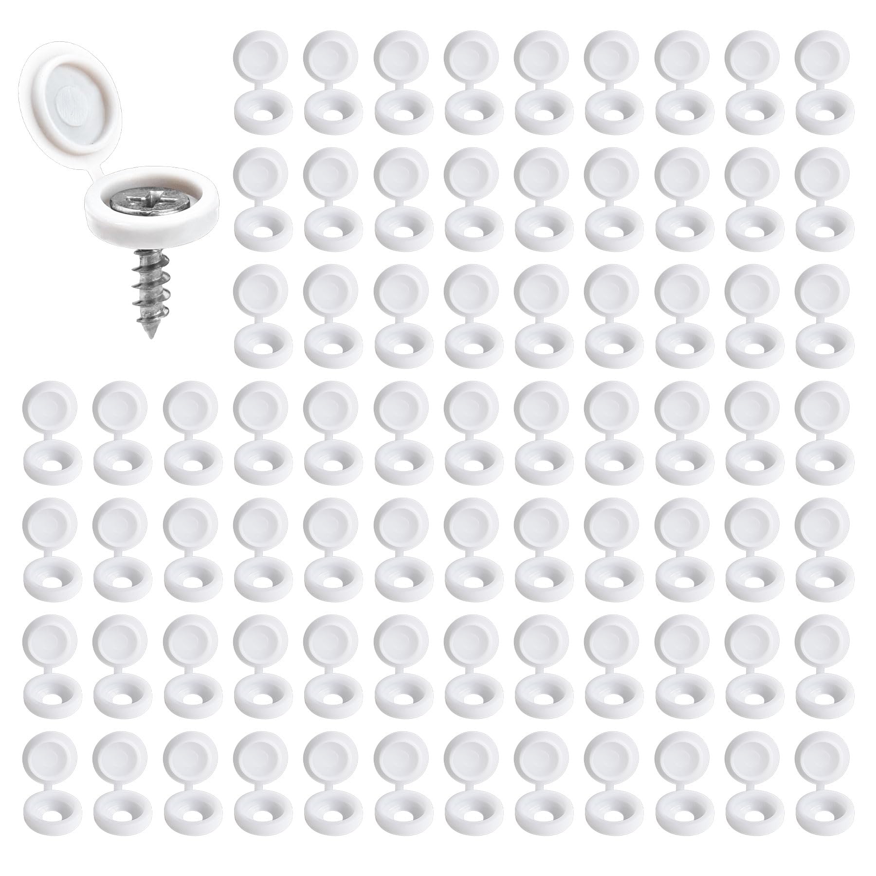 100 Tappi Di Copertura In Plastica Con Cerniera 0,8 Cm A Scatto - Foto 4