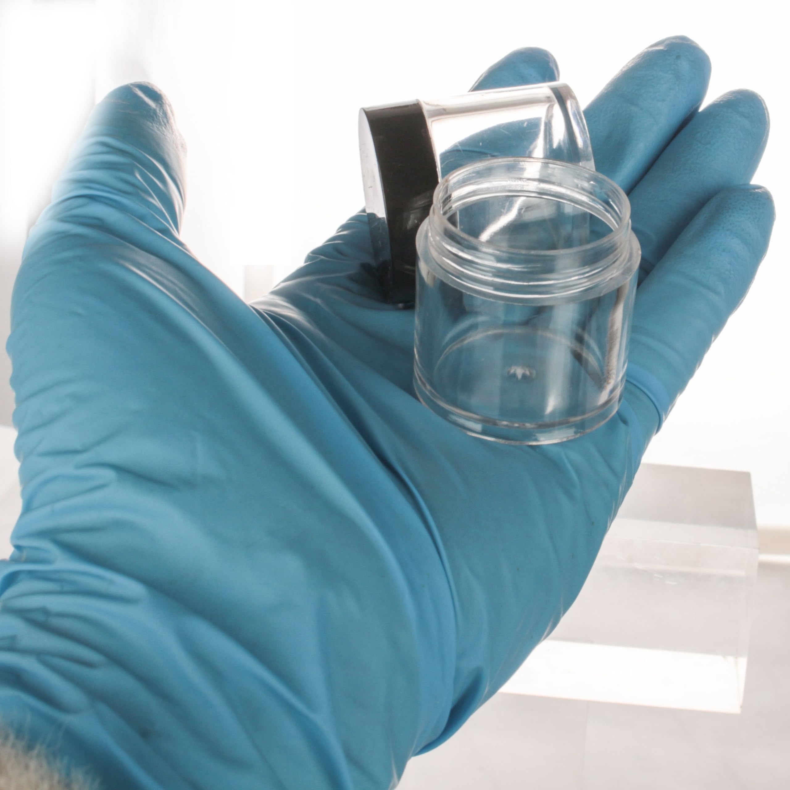 COSIDEA 24 barattolini contenitori vuoti in plastica, rotondi, da 10 g, neri; barattoli per glitter per unghie, contenitori per refill di cosmetici, confezione da 24 pezzi