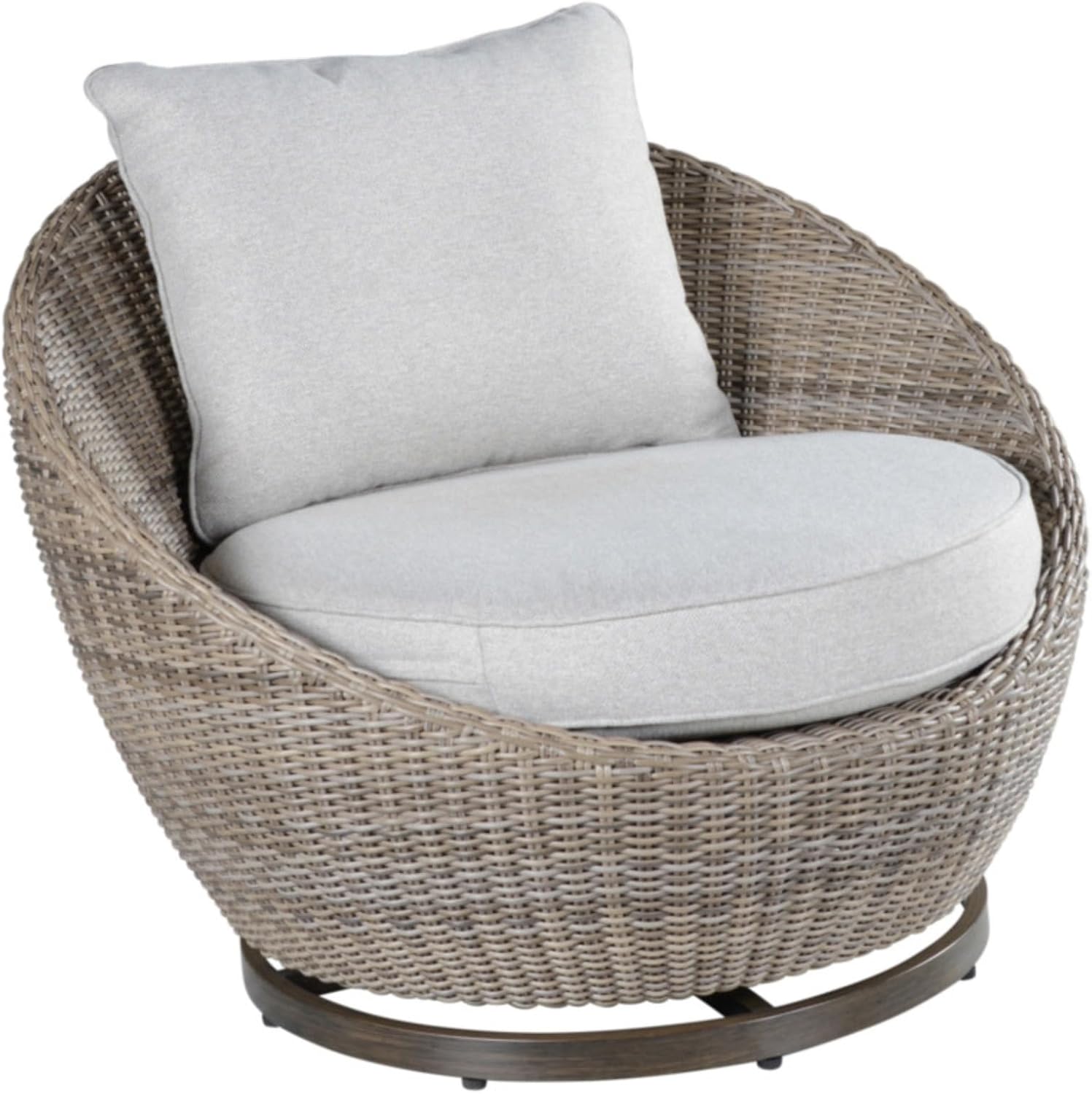 Cozy Outdoor Set - Swivel Woven Chairs, Side Table - All-Weather Resin Wicker, Ergonomic Design for Relaxation Outdoor Living Space Essential