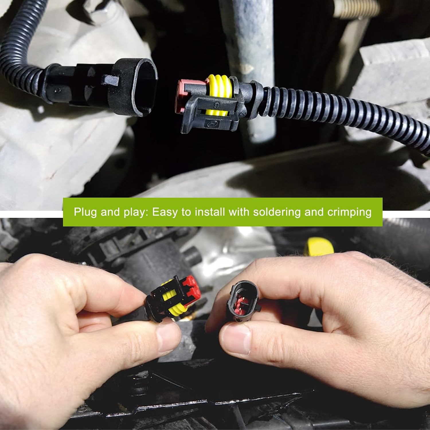 5PCS 2 Pin Way Electrical Wire Connector, Waterproof Male & Female Electrical Plug Socket Kit, 2 Wire 20 AWG Connector Quick Disconnect Plug for Cars Trucks Motorcycles