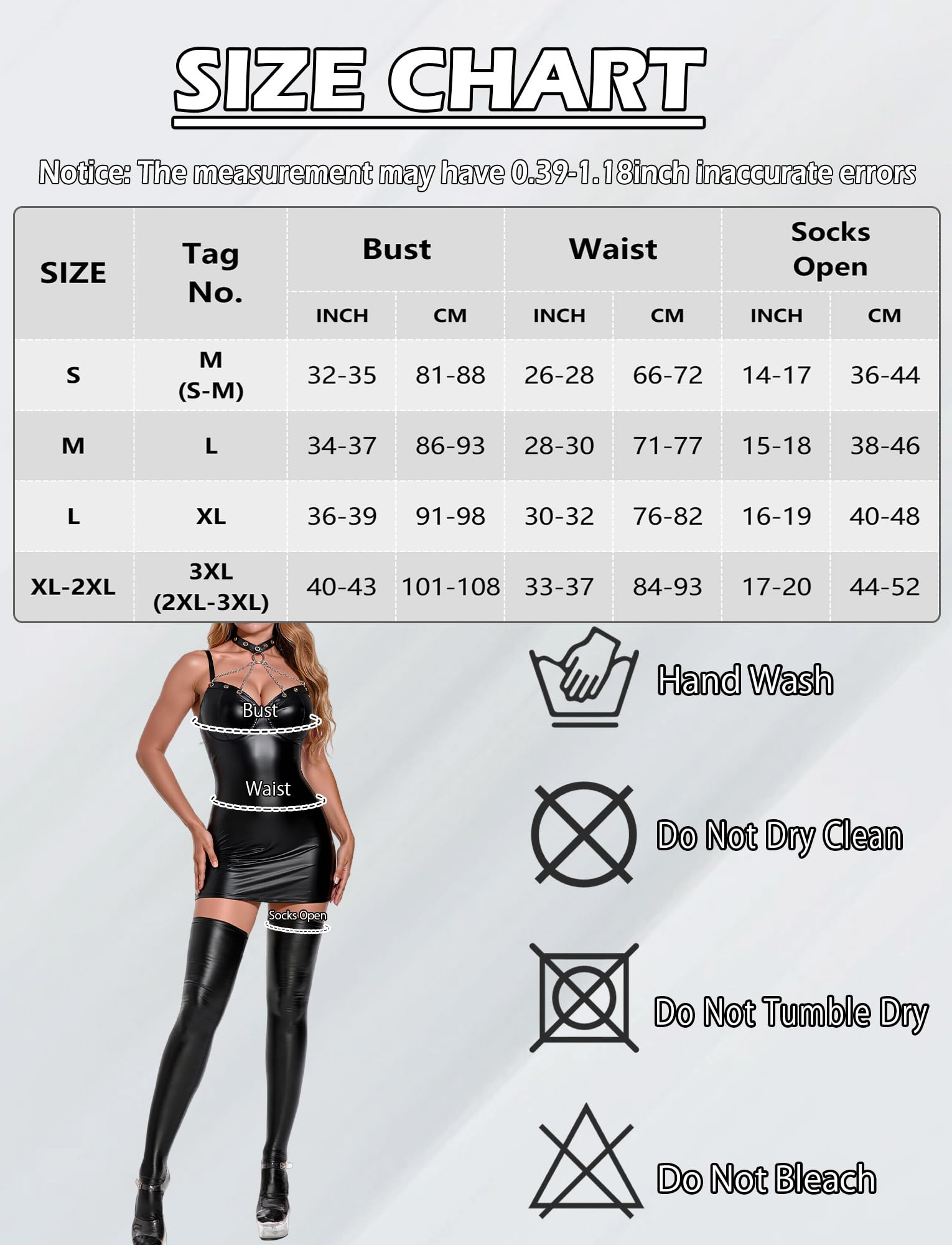 Maeau - Vestido Bodycon Cuero Sintético Mujer Cadena Choker sin Espalda Minivestido Wet Look Ropa de Fiesta Club Sexy S-XL