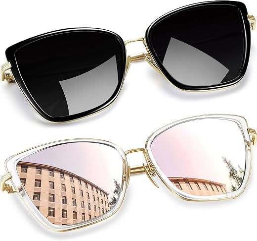 Joopin Oversized Cateye Sunglasses for Women, Fashion Metal Frame Cat Eye Womens Sunglasses