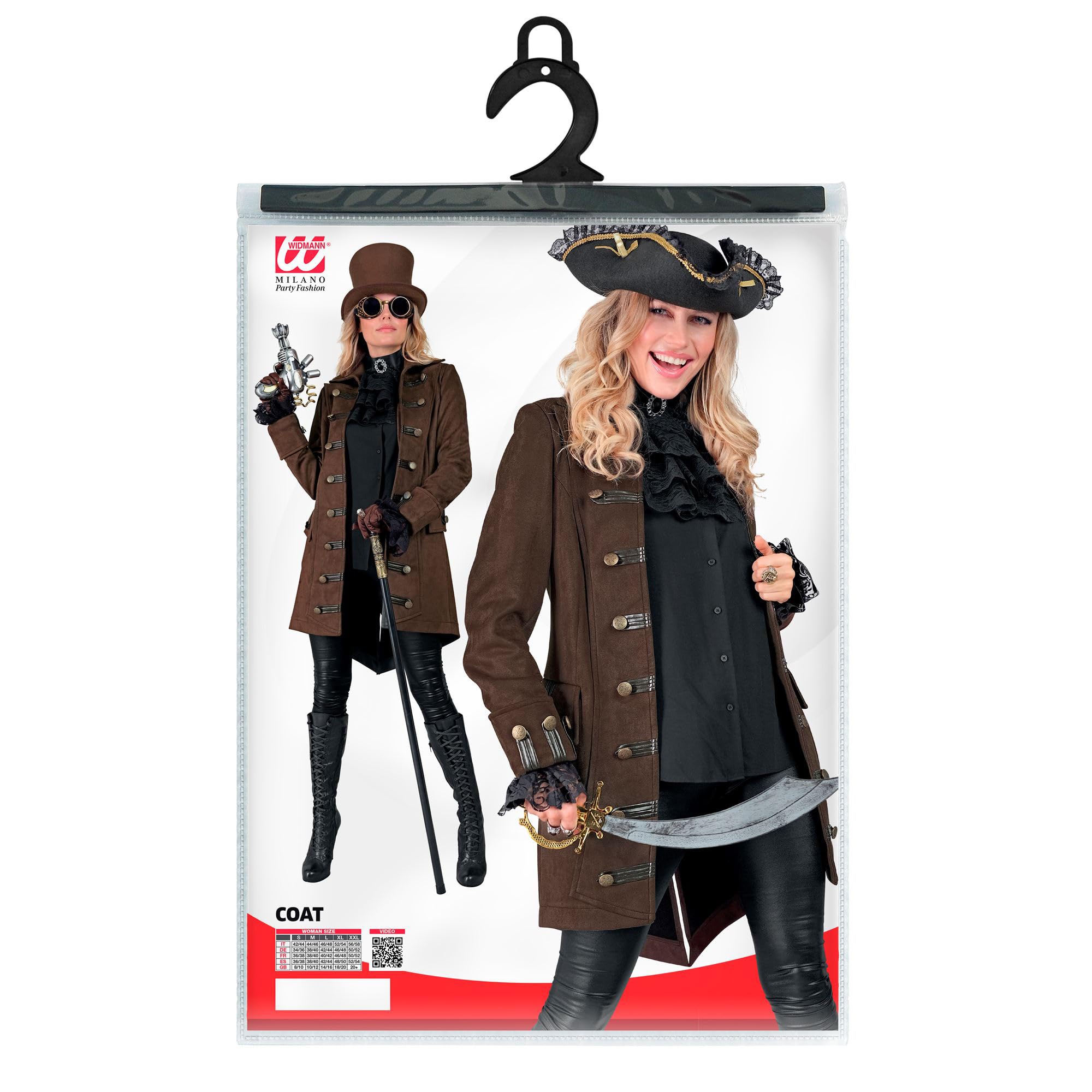 W WIDMANN MILANO Party Fashion - Historyczny płaszcz dla kilku postaci, kostiumy pirackie, steampunkowe, karnawałowe