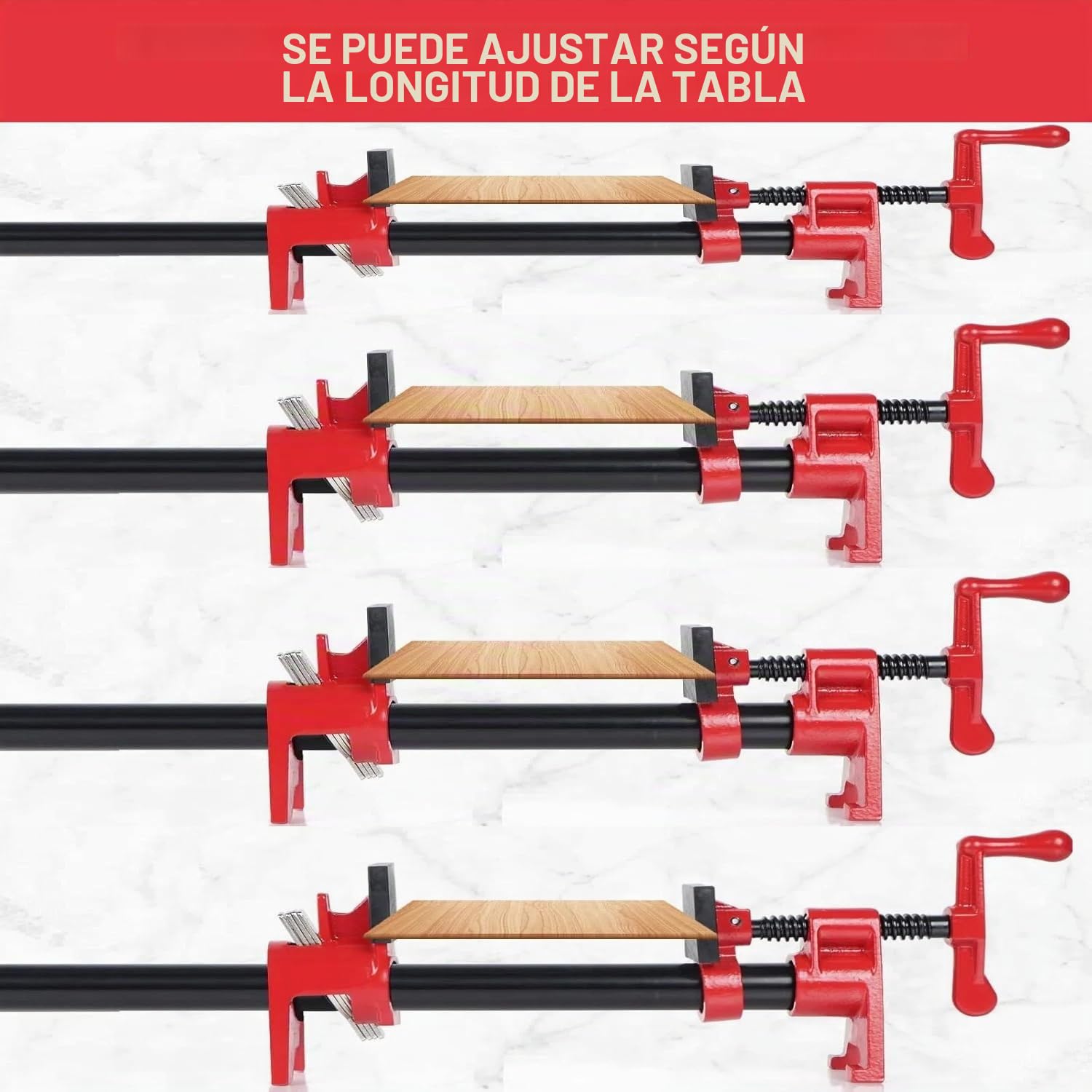 4 Piezas Abrazadera de Tubo para Carpintería 3/4 '' Juego de Abrazaderas de Metal de Madera Liberación Rápida Juego de Abrazaderas para Tuberías