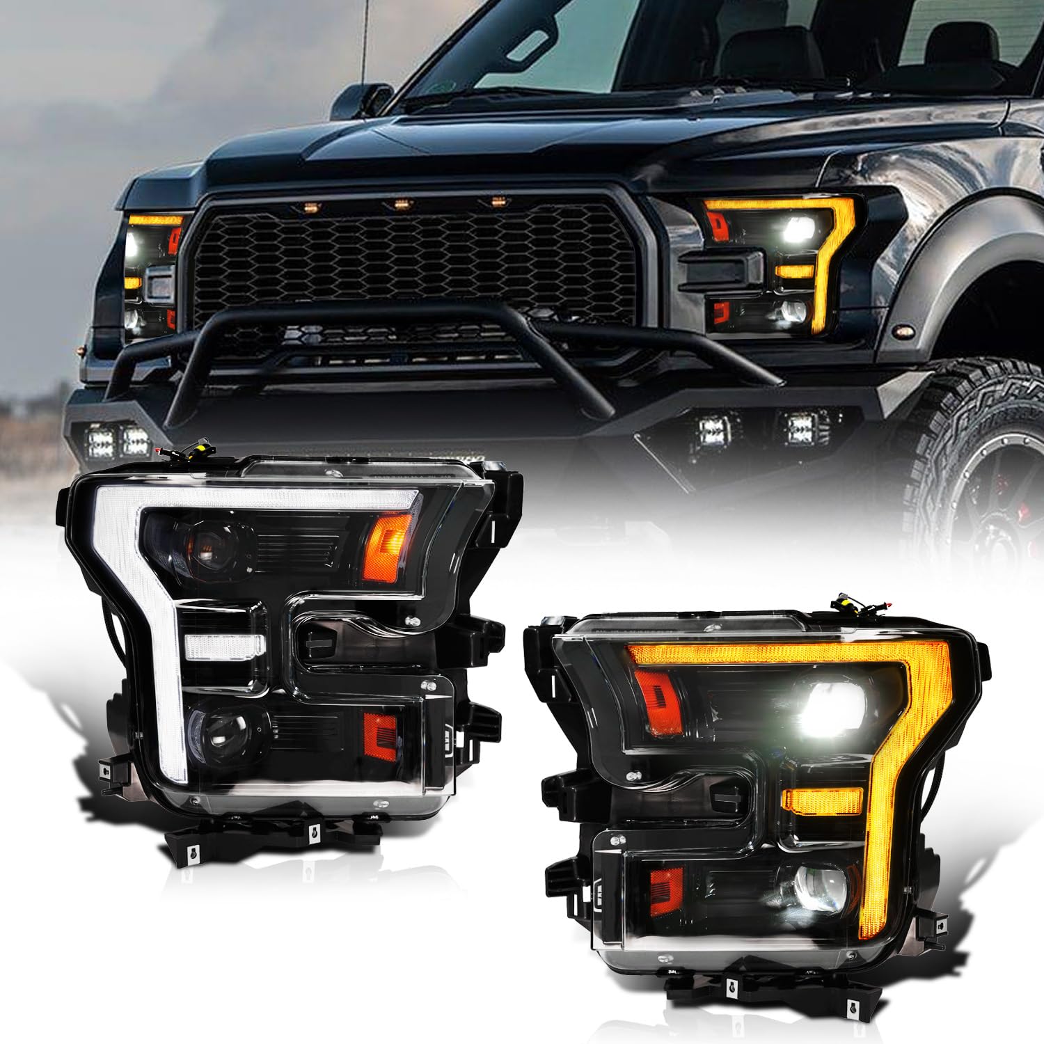 Photo 1 of Archaic Headlights Assembly Fits Ford F150 2015-2017, Raptor 2017-2020