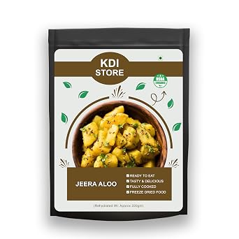 KDI Store Jeera Aloo, Ready to Eat Indian Spiced Potatoes, Freeze Dried, Fully Cooked,55g