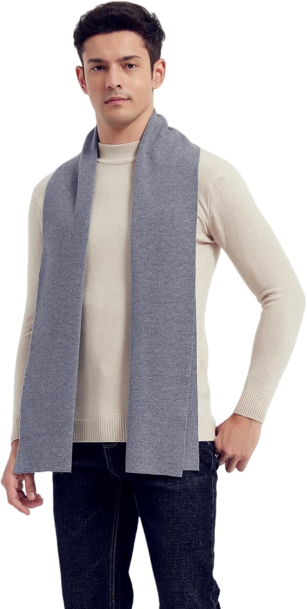 Bufanda de invierno extralarga clásica de mezcla de lana para hombres para climas fríos | Bufanda clásica de lana suave y cálida para hombre, adecuada para la moda formal diaria, regalo ideal de Navidad y cumpleaños para papá y hombres