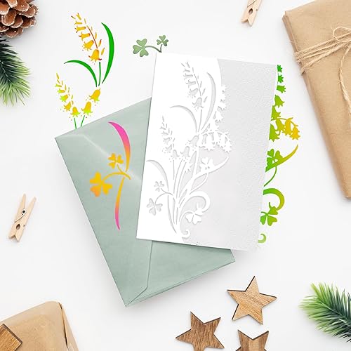 Miniatura 5 de Troqueles de metal con hojas de flores, campanas de encaje de lirio de los valles, plantillas de corte de borde para manualidades, álbumes de