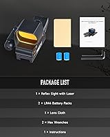 Vista 7 de PINTY Óptica de punto rojo reflex con múltiples retículas, visor táctico compacto para rifle con riel Picatinny, pistola, Airsoft