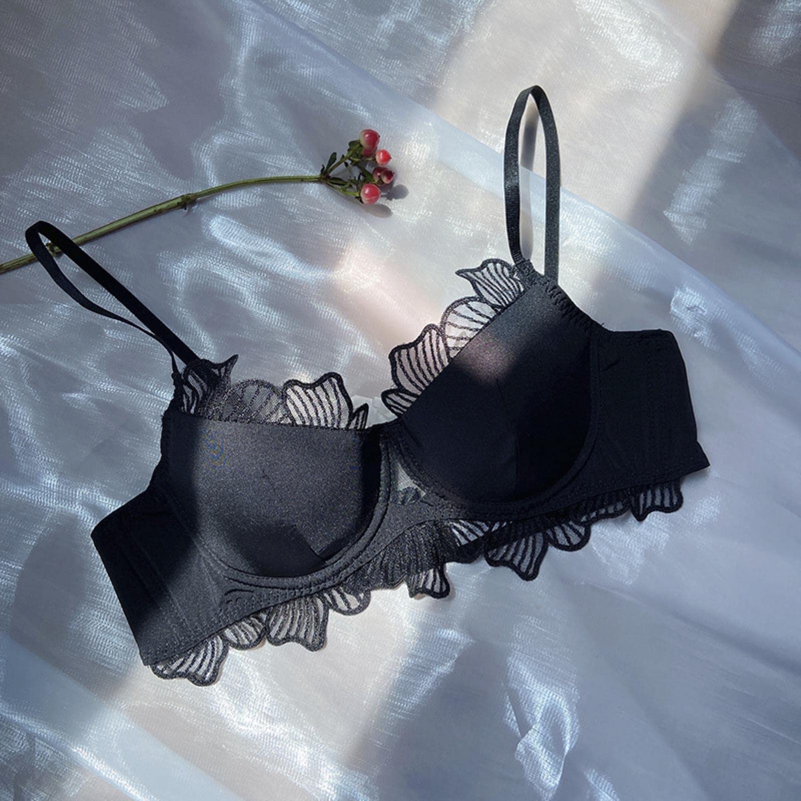 Sujetadores Mujer Sets De Sujetador De Encaje Buque De Estancia Bordado Juegos De Sujetador Francés Y Sinuoso Ropa Interior Transpirable Damas Empuje Up Bras