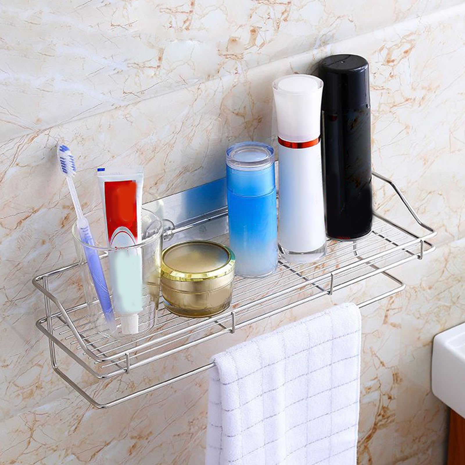 Étagère à serviettes Jeanoko en acier inoxydable étanche pour votre salle de bain