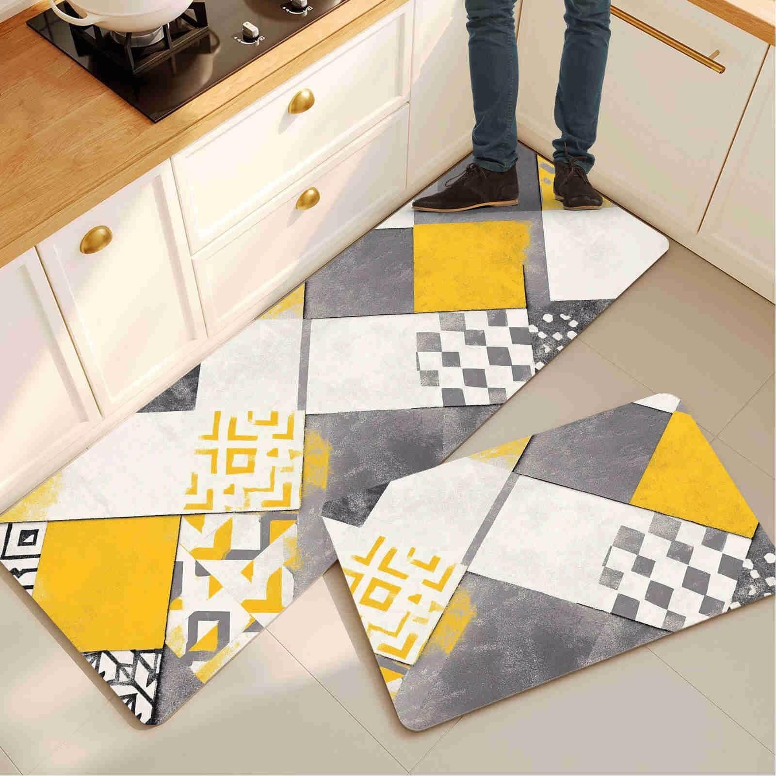 Alfombras de cocina antideslizantes lavables juego de dos piezas para pasillo y lavadero