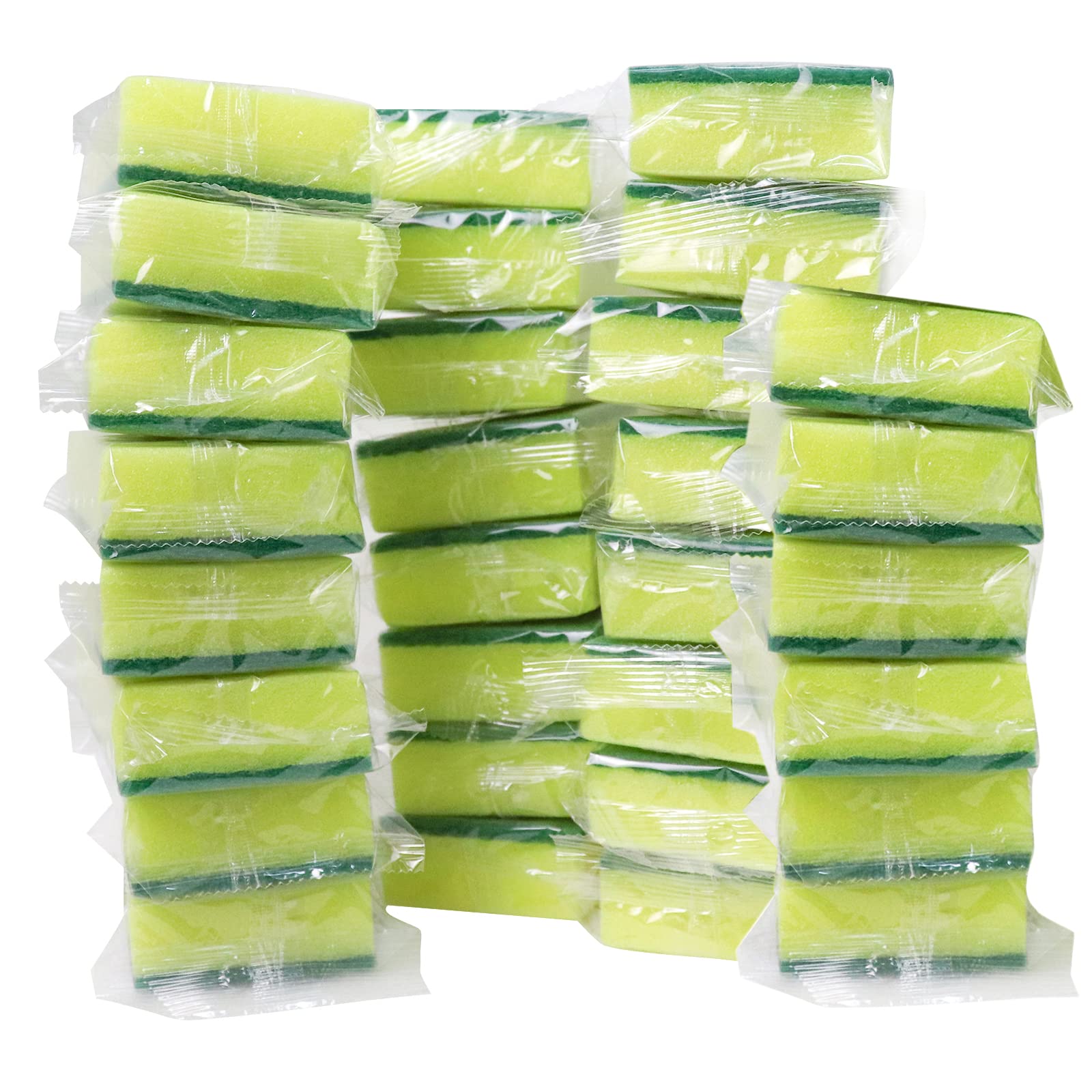 Sadocom30 Pack Sponge Individually Wrapped, Non Scratch Scrouing Sponges for Household Cleaning, Dishes, Kitchen, Apartment.