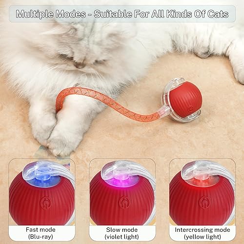 Miniatura 3 de New Upgraded Cat Ball Toy - Speedy Tail 2.0 Cat Toy, Interactive Cat Toy Ball, Stimulating Toys and Juguetes para Gatos, Cat Toys for Bored Indoor
