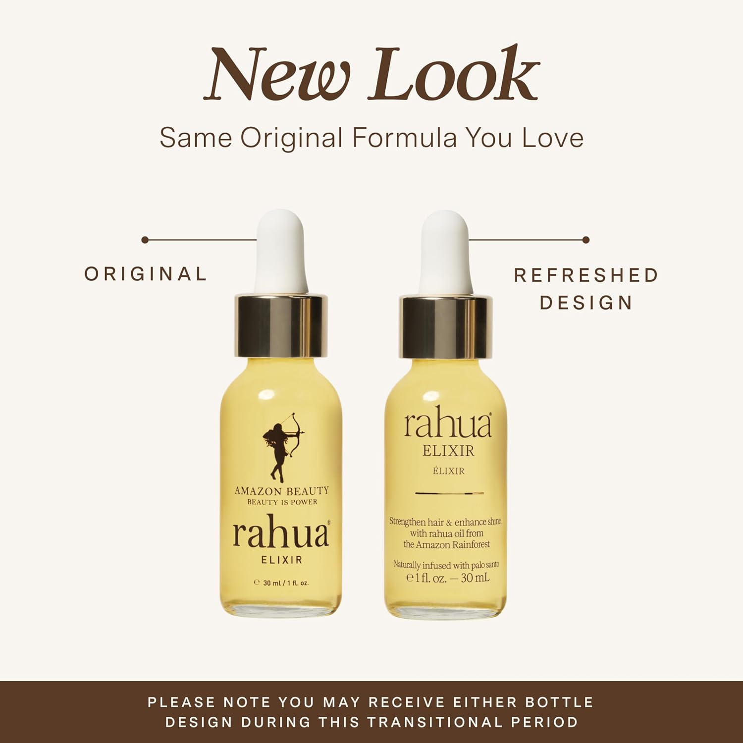 Rahua Elixir Hair Oil, Pure Rahua Oil with Palo Santo, Vegan Luxury Treatment that Nourishes and Repairs Dry Damaged Strands, Restores Scalp Balance, Hair Growth Serum for All Textures, 1 fl oz