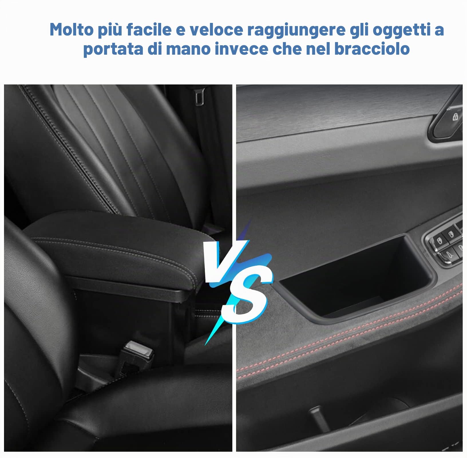 [4 pezzi] CDEFG Compatibile con Porsche Macan 2014-2022 2023 Auto Porta Maniglia Scatola di Immagazzinaggio Vassoio Macan Porte Portaoggetti Interni Organizer Macan 2022 Accessori (Nero)