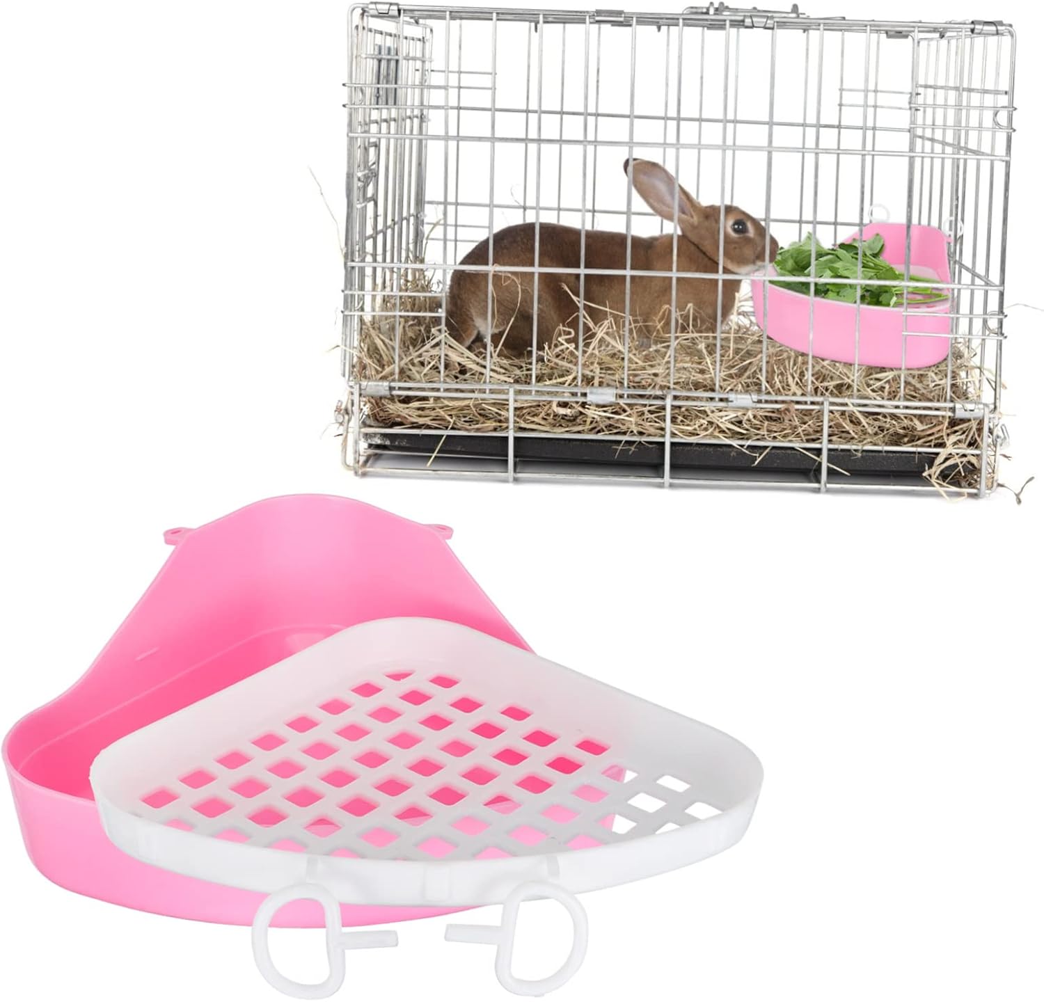 Rabbit Triangle Potty Box Plastic Corner Toilet for Small Pets Chinchilla Hamster Litter Basin Bunny Potty Trainer