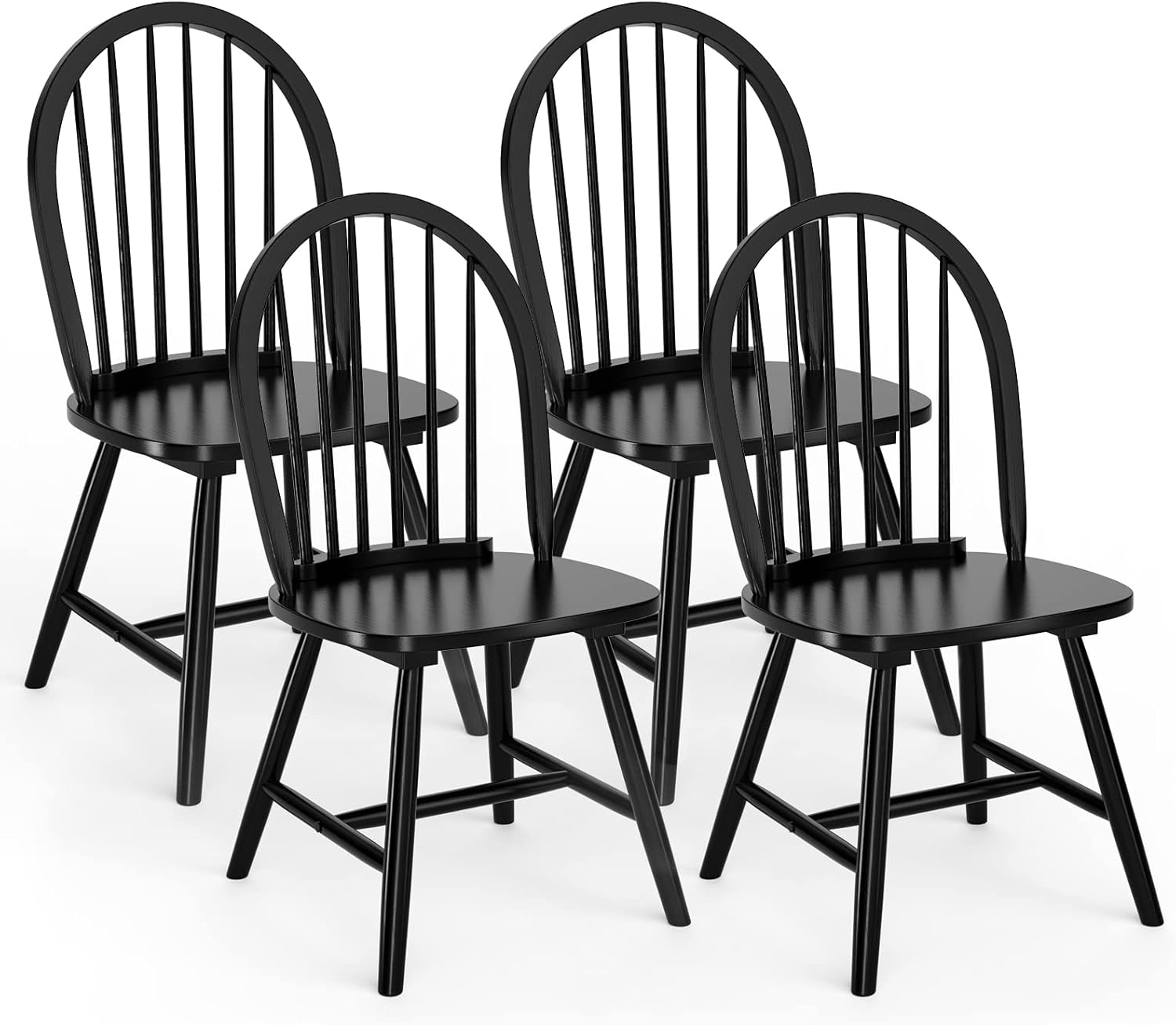Giantex Wood Dining Chairs Set of 4, Windsor Chairs with