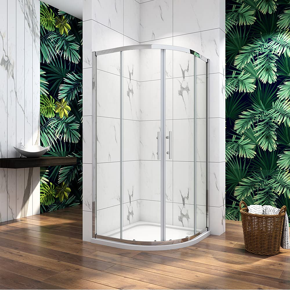 Buy 760x760x1900mm Quadrant Shower Enclosure+Stone Tray+Waste Trap