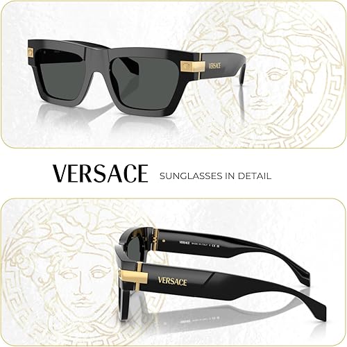 Miniatura 5 de Versace VE4464 Gafas de sol rectangulares para hombre + paquete con kit de gafas de diseño iWear de cortesía