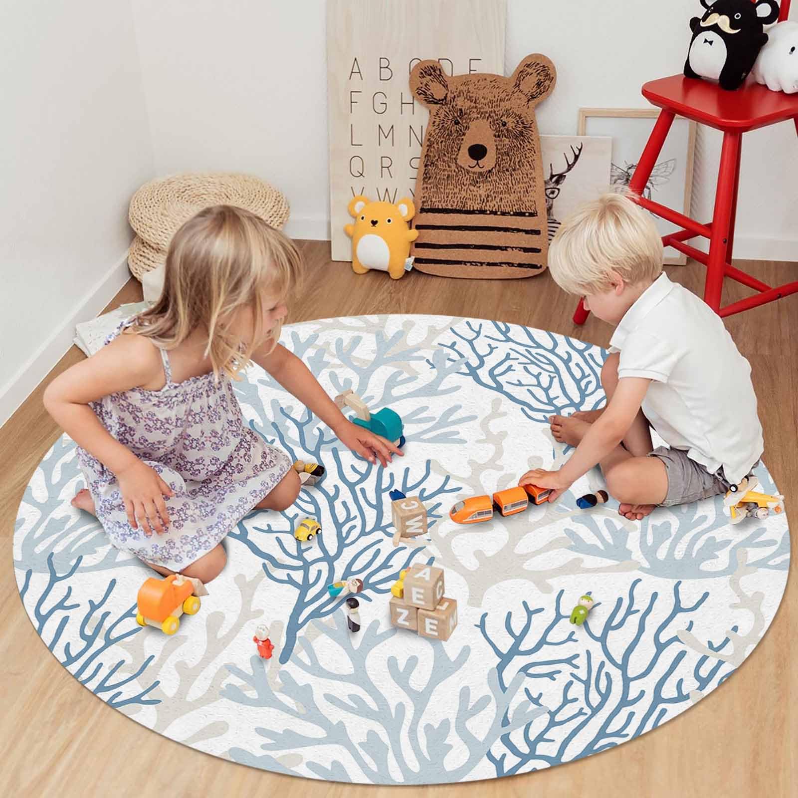 ラグ・カーペット round beach rug Amazon.com: Ocean Beach Round Rugs 6Ft Tropical Summer Theme