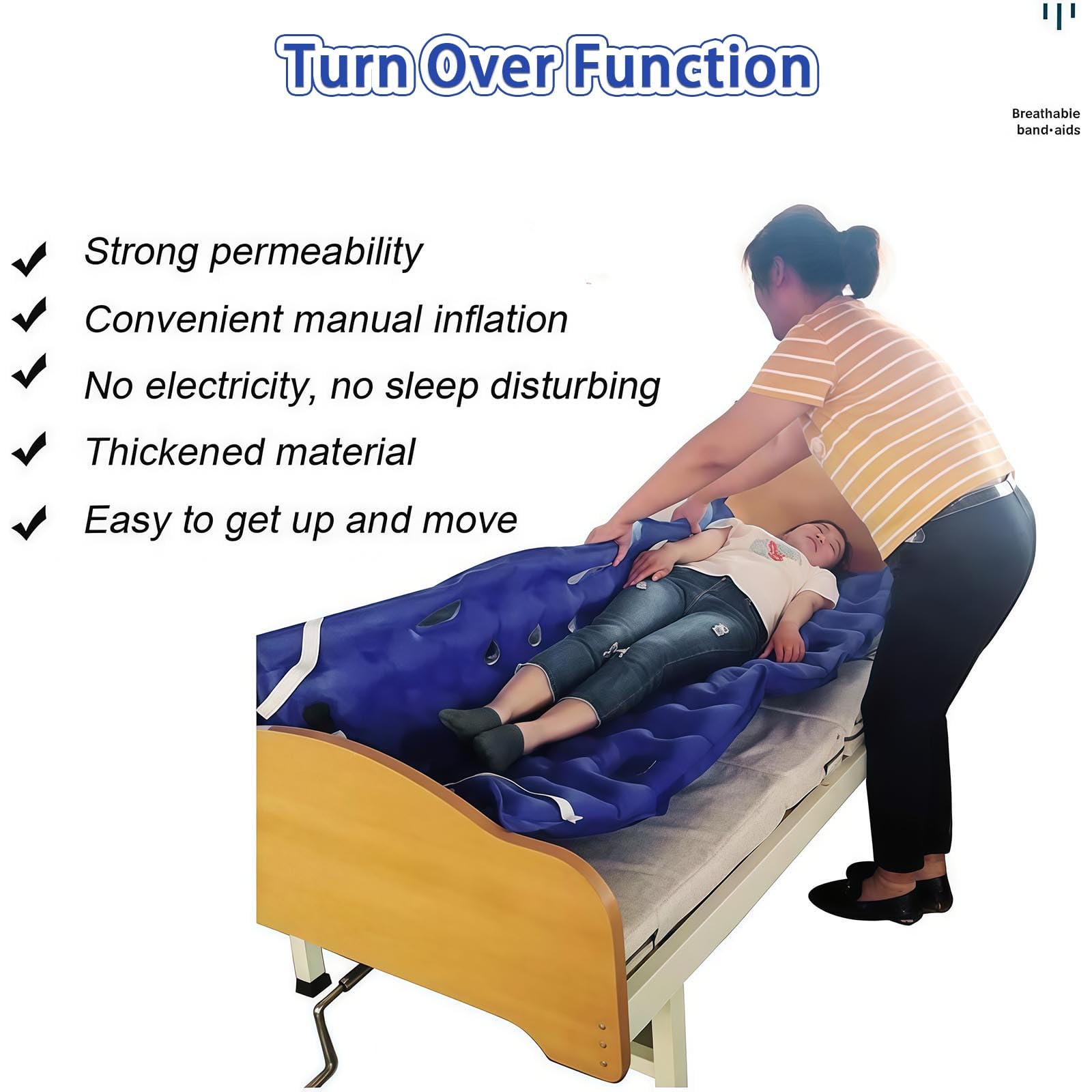 ColchóN Antiescaras, CojíN Antiescaras con Inflado Manual, DiseñO con 24 Orificios De VentilacióN, Soporta hasta 160 Kg, para RecuperacióN Postoperatoria Y Descanso