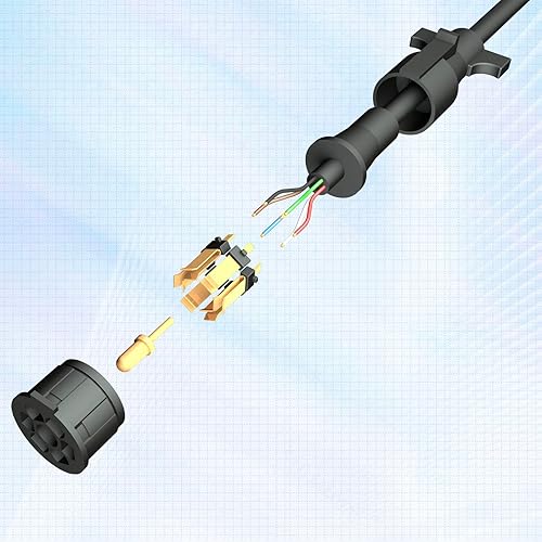 Miniatura 4 de BHTOP - Arnés de cableado de enchufe de remolque de 7 vías de 8 pies Cable de alambre de remolque de 7 pines Control de freno y luz 10-14AWG