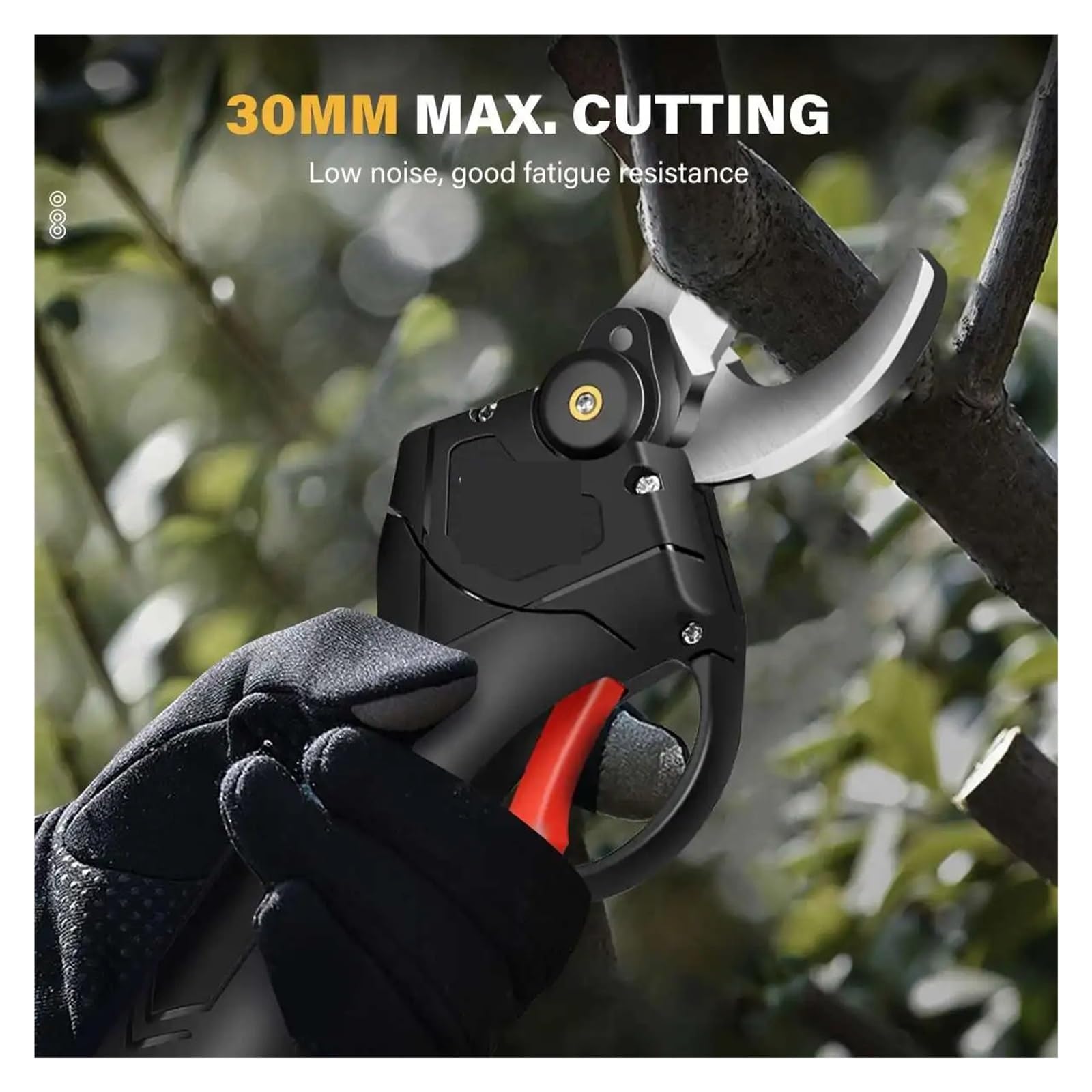 Tijeras de podar eléctricas inalámbricas de 30mm cortador de ramas tijeras for árboles frutales herramientas de podar con 2 baterías,Serie profesional